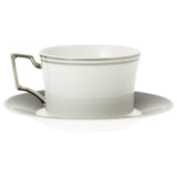 Noritake P93687/4867-12 Noritake Cup & Saucer (Color Changing Pair Set) (Coffee Tea and Tea Set) 240cc Aidan 2 Packs, White & Black Bone China