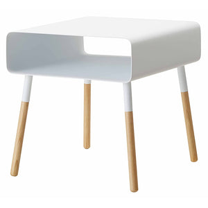 Yamazaki Industries 4229 Low Side Table, White, Approx. W 13.8 x D 13.8 x H 13.8 inches (35 x 35 x 35 cm), Plain, Bean Bag Cushion