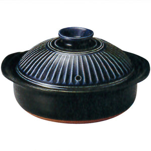 Sanko Banko Ware 960610 43-96061 Ginpo Chrysanthemum (Lazuli Glaze) No.6 Pot, Blue, 7.5 inches (19 cm), 0.85 L (0.85 L), Suitable for Stove, Oven