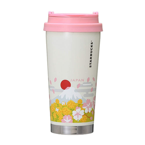 STARBUCKS Starbucks Stainless Steel You Are Here Collection Stainless Steel Tumbler, Japan Spring, 16.1 fl oz (473 ml), Japan Limited Local Cup, Japanese Style, Sakura, Vegetable Flowers, Mt. Fuji Koi