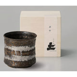 Shigaraki ware in to a (wooden box) Specialties Cup Gold Ya 3 - 1163