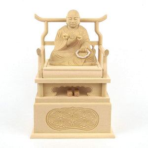 Wooden sculpture BUDDHA Kobo Daisa statue 2.5 DIMENSION Hinoki