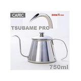 Sanyo Sangyo TUBAME PRO Drip Pot, Silver, 25.4 fl oz (750 ml), CAFEC Ultra Thin Mouth Drip Pot