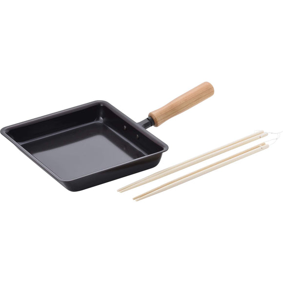 Wahei Freiz CS-039 Chitose Iron Egg Frying Pan 7.1 x 7.1 inches (18 x 18 cm), With Vegetable Pot, IH Compatible, CS-039 Chitose