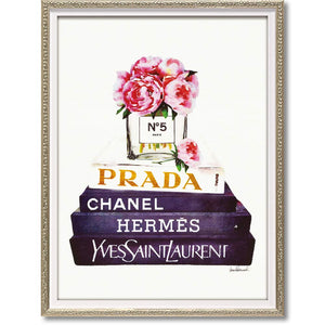 You Power Homage Canvas Art Small Book Stack Pink Peony BC-07056