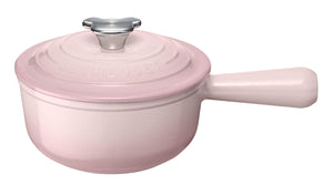 Le Creuset Cast Enameled Pot, Sauce Pan, Bear Knob, 6.3 inches (16 cm), Shell Pink, Gas, IH Oven Safe