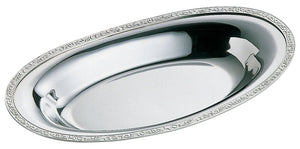 Wadasuke Seisakusho 2632-3000 Stainless Steel Curry Dish, 11.5 Inches, Shallow Type, Curry Shop, Edge Pattern, Coffee Shop, Retro, Mirror Finish, Made in Tsubamesanjo