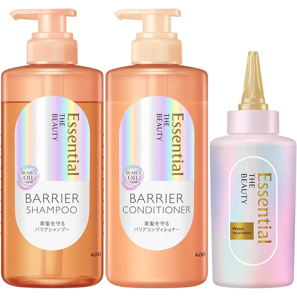 [3-piece set] Essential The Beauty│Barrier shampoo to protect bare hair 400ml Conditioner 400ml Water treatment 200ml (do not rinse off)