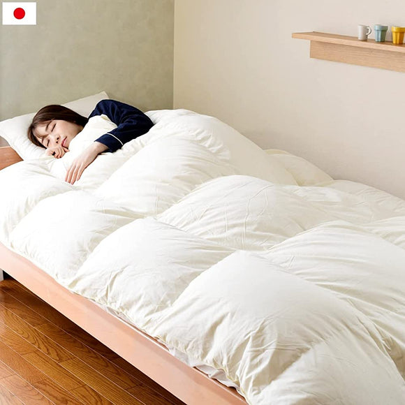 Yamazen MRDK-SD Feather Comforter, Less Chili and Dust, Made in Japan, Semi-Double, High Quality Feather Use (85% Down Mixing), Power Up Treatment (350 dp Equivalent) Cleansing Down, Ivory