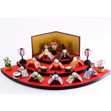 Ryukodo 1-344 Hinamatsuri Dolls with Fans, 3-Tier Warabe, 10 People, Width 17.7 x Depth 9.3 x Height 5.3 inches (45 x 23.5 x 13.5 cm), Folding Screen 3.5 inches (9 cm), Base 1.8 inches (4.5 cm)
