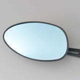 Daytona 14954 Parallel Motorcycle Mirror, 1 Side, For Left Only, 0.4 inch (10 mm) Positive and Reverse Screws, Compatible with Safety Standards, Blue Mirror (Anti-Glare), Oval, Blast Black