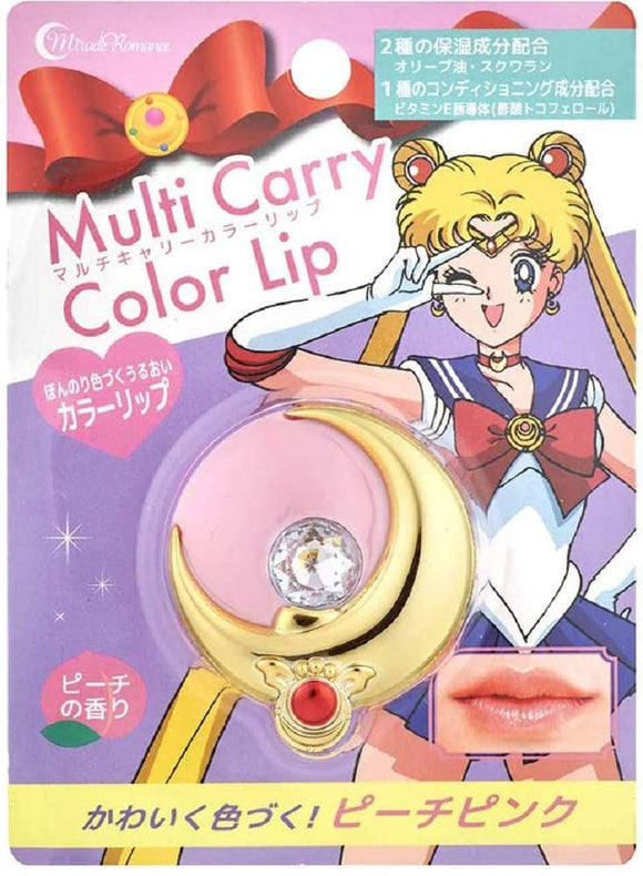 Miracle Romance Multi-Carry Color Lip Moon Stick 20.9g Lip Balm Peach Pink 1.7g