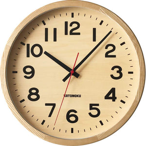 KATOMOKU Muku Clock 15 Natural Radio Clock Continuous Second Hand km-107NARC 12.0 inches (306 mm) (Radio Clock)