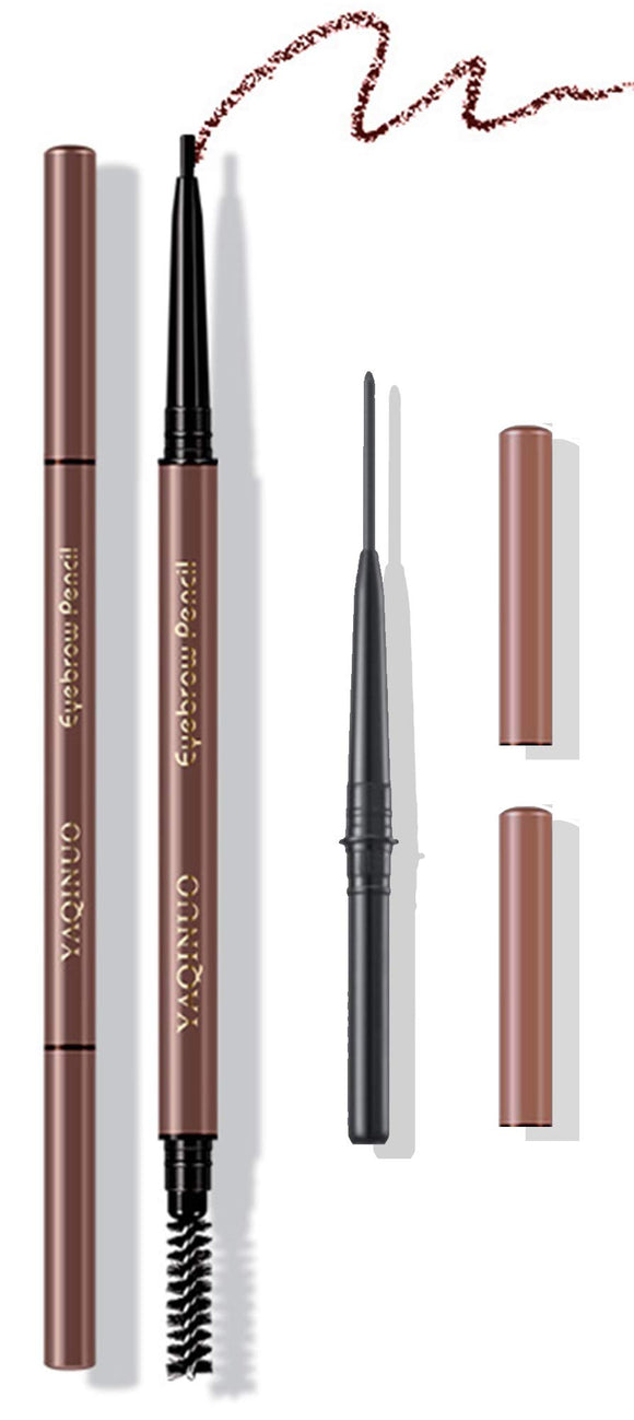 [Popular] Ultra-fine core eyebrow pencil with ultra-fine brush, hard-to-remove eyebrows [Same color Percy included, refill] Resistant to water, sweat, and sebum (#2-natural brown)