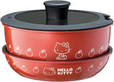 Skater ANFP2 Sanrio Hello Kitty Pot / Pan Set, 4 Pieces, Removable Handle, Includes: 7.9-inch (20 cm) Pot / 7.9-inch (20 cm) Frying Pan / 7.9-inch (20 cm) Glass Lid / Handle