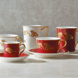 Noritake KT93686/N-116L Noritake Cup & Saucer (Coffee Tea), Tang Chang & Tianping Daumun, 1 Serving, Red