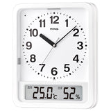 MAG W-779WH-Z Wall Clock, Radio Clock, Analog, With Light, Auto Lighting, Temperature, Humidity, Display, For Standing, White