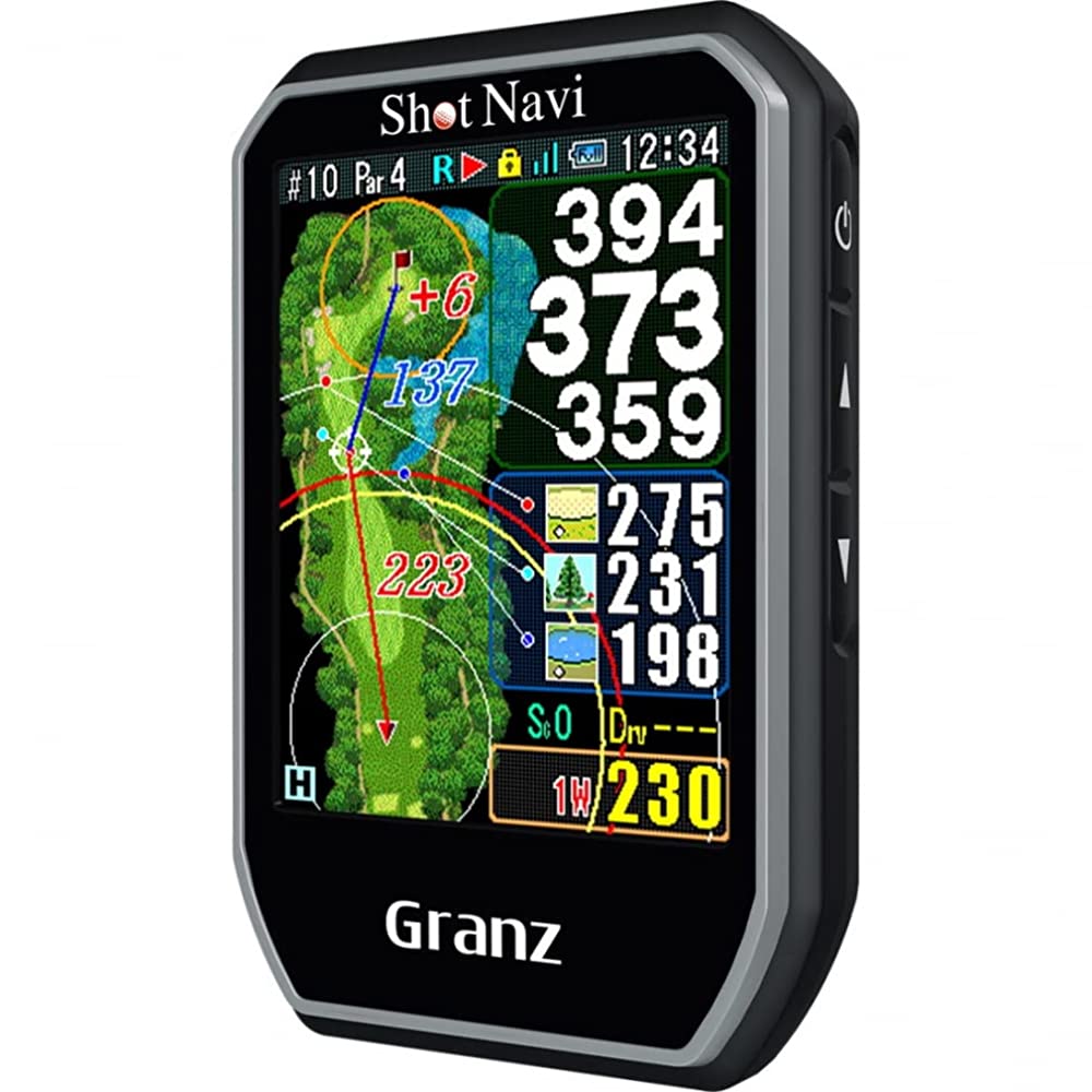 Shot Navi Granz BK Golf GPS, Touch Panel, Dodka Letters, Ultra