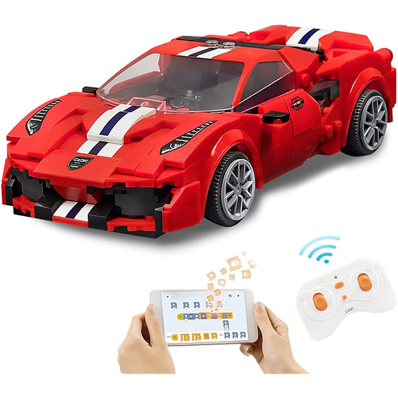 CaDA Moving Block Kit, Smartphone Linked Racing Car, 306 Pieces, 7.5 inches (19 cm), Programming, Red