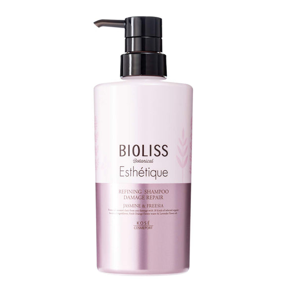 SALON STYLE KOSE Bioliss Botanical Aesthetic Refining Shampoo (Damage Repair) 500mL For damaged and stiff hair moist and soft Jasmine & freesia scent 500ml