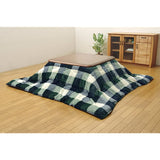 Ikehiko Corporation #5891409 Kotatsu Futon, Square, Journal, Approx. 74.8 x 74.8 inches (190 x 190 cm), Green, Washable, Water Repellent, Checkered, Thin