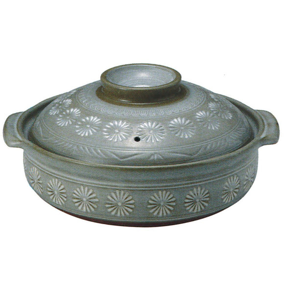 POT: 46 - 26081 Thousand Old Burn Burn Indication Compatible, Open Fire, Oven Safe clay pot Flower Three Island 8 IH clay pot 25 cm, 2.2L, 46-26090 8