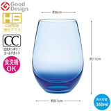 Toyo Sasaki Glass T-24104HS-CUG Glass Tumbler, Water Variation, Blue, Approx. 12.2 fl oz (360 ml), Pack of 6