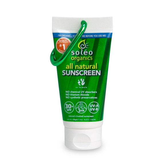 Soleo Organics 40g non-chemical sunscreen waterproof SPF30+ PA++