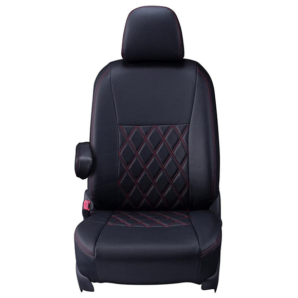 Clazzio ET-0128 SEAT COVERS, Prius 40 Series, Clazzio Diamond, Black x Red Stitching