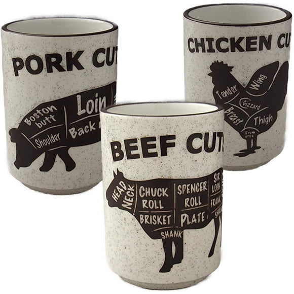 Meat Cups for Meat Lovers Beef, Pig, Chicken Set (3 Types x 1 Each)