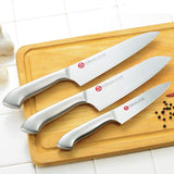 Shimomura Kogyo KZ-CJB3S Satomi Kemizaki Santoku 6.5 inches (165 mm), Chef's Knife, 7.1 inches (180 mm), Petty 4.9 inches (125 mm), Set of 3, Dishwasher Safe