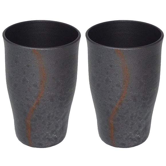 Fujita Metal 006802 Aluminum Tumbler, Ceramic, 14.2 fl oz (410 ml), Hieru Tumbler, Set of 2