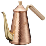 Kalita TSUBAME & Kalita #52204 Coffee Pot, Copper, Slim, Wooden Handle, 2.5 fl oz (0.7 L)