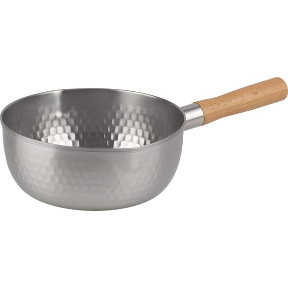 Wahei Freiz AMB-1779 TSUBAME Snow Flat Pot, 7.9 inches (20 cm), Induction and Gas Compatible, Stainless Steel, Ajido Style