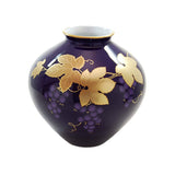 Koransha R1538-NB61 Vase Luli Gold Grapes Ruri 7.1 inches (18 cm)