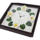 Hawaiian Plumeria & Monstera Watch (White/Yellow) Wall Clock Decor