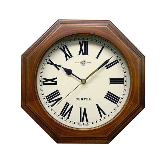 Santel DQL712BR-R Octagonal Antique Radio Clock Roman Brown 11.2 x 2.2 x 5.0 inches (285 x 285 x 55 mm)
