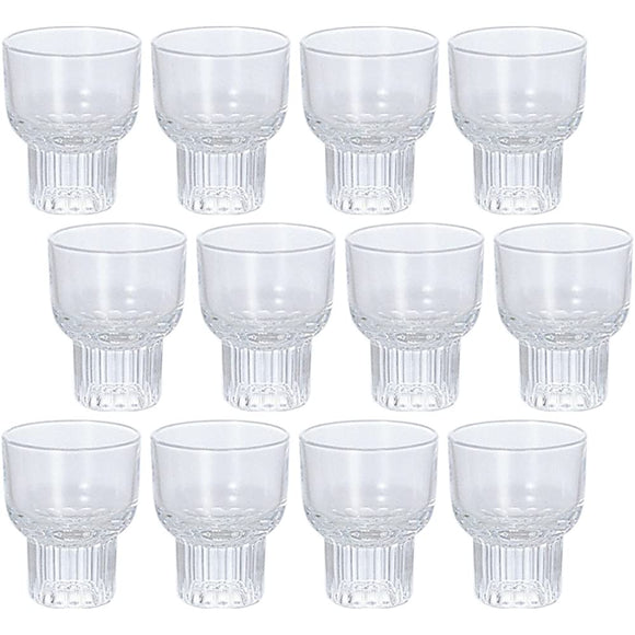 Aderia 598 Sake Cup Clear Liquor Glass 2.2 fl oz (65 ml), Set of 12, Made in Japan