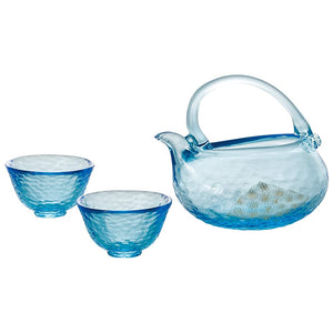 Aderia FS-62569 Tsugaru Vidro Sake Cup Set, Blue, Made in Japan