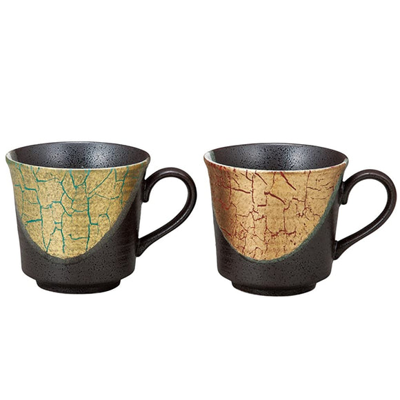 Maruyone K4-943 Kyuyaki Pair Mug with Gold Foil