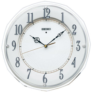 Seiko Clock KX269W Wall Clock, Radio, White, 13.4 x 13.4 x 1.8 inches (340 x 340 x 45 mm)