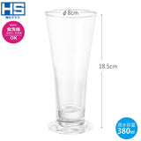 Toyo Sasaki Glass 37201HS Long Tumbler, 12.8 fl oz (380 ml), HS Stem, Made in Japan, Dishwasher Safe, Set of 6