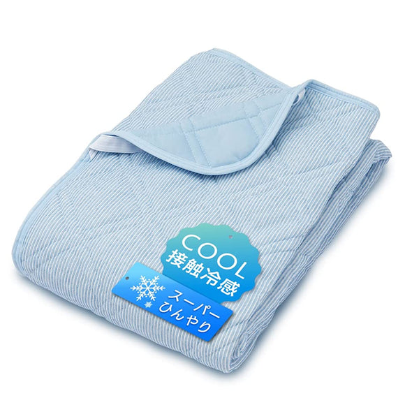 Iris Plaza Floor Pad Cool Contact Q-MAX0.38 Antibacterial Deodorant Reversible Summer Cool Washing Machine Compatible Quick-drying Moisture-absorbing Heat-dissipating Single Blue