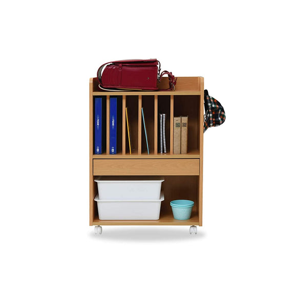 JK Plan FRM-0124-NA Backpack Rack, Multi-functional, Width 23.6 inches (60 cm), Height 33.5 inches (85 cm), Depth 11.8 inches (30 cm), Storage, Childrens Room, Wooden with Casters, Natural