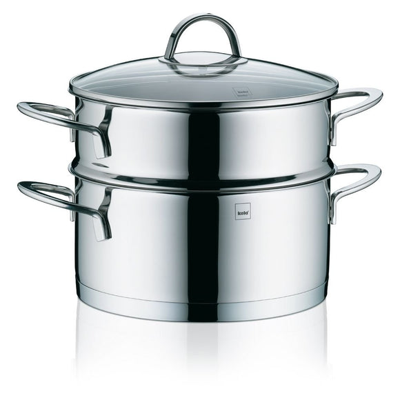Kela (Peripheral) Pot Set Silver Size : 20 X H16 cm Steam Pot 20 cm Cailin 10994 2 Pack