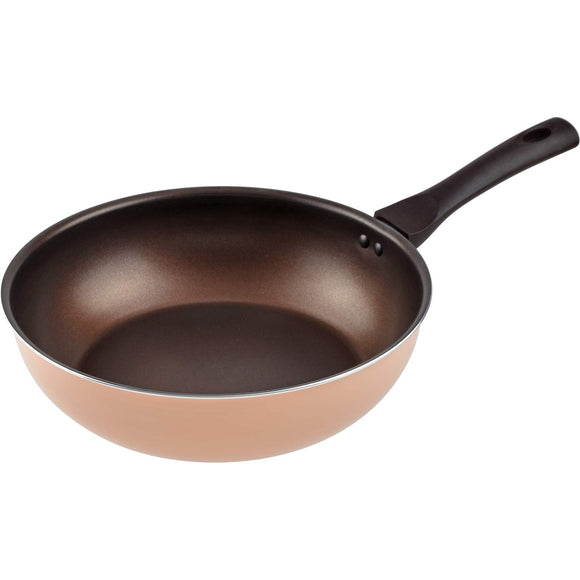 Wahei Freiz RB-1531 Frying Pan Frying Pan 11.0 inches (28 cm), For Gas Fires, Fuzzy Leed, Gas8 Sizes, IH7 Size, Pale Orange