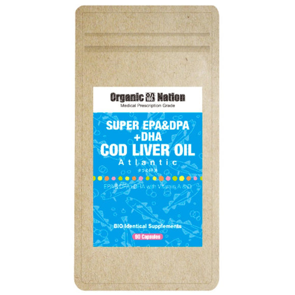 Organic Nation Super EPA+DPA+DHA Cod Liver Oil 90 Capsules