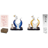 Aderia F-47139 Ornament, Stylish Workshop x Aderia Zu-Ten Blue Dragon, Glass, Dragon, Wooden Base, Handmade, Made in Japan, Comes in a Presentation Box, New Year's Decoration, Auspicious Item