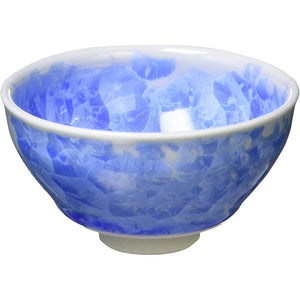 Kyoto Ware KTA827-01 Kiyomizu Ware Ceramic Kiln Gui Cup, Flower Crystal, Blue