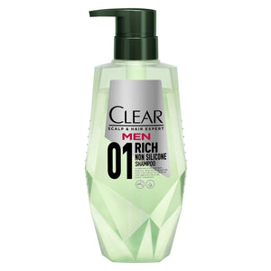 clear clear for men rich non silicon shampoo pump 350g